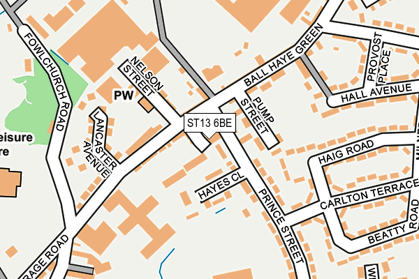 ST13 6BE map - OS OpenMap – Local (Ordnance Survey)