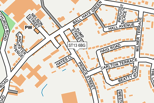 ST13 6BG map - OS OpenMap – Local (Ordnance Survey)