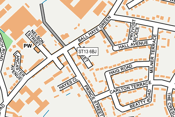 ST13 6BJ map - OS OpenMap – Local (Ordnance Survey)