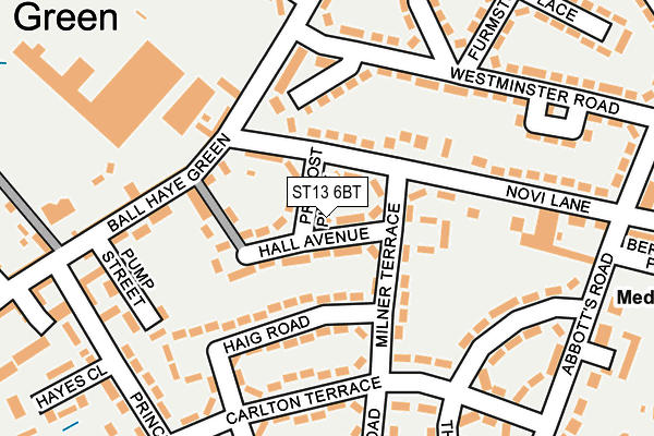 ST13 6BT map - OS OpenMap – Local (Ordnance Survey)