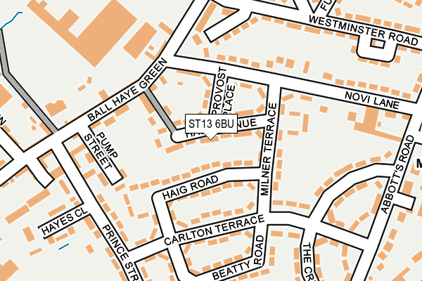 ST13 6BU map - OS OpenMap – Local (Ordnance Survey)