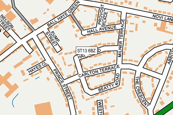 ST13 6BZ map - OS OpenMap – Local (Ordnance Survey)