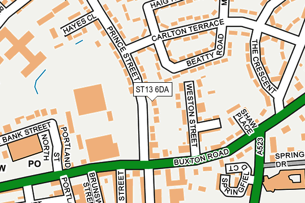 ST13 6DA map - OS OpenMap – Local (Ordnance Survey)