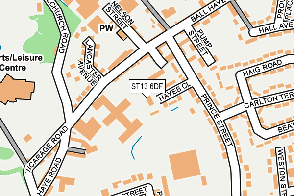 ST13 6DF map - OS OpenMap – Local (Ordnance Survey)