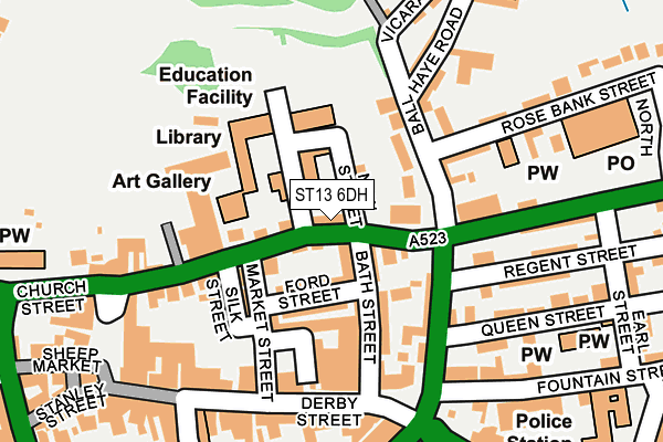 ST13 6DH map - OS OpenMap – Local (Ordnance Survey)