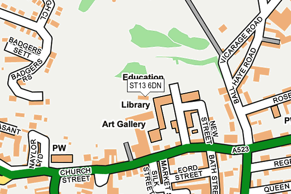 ST13 6DN map - OS OpenMap – Local (Ordnance Survey)