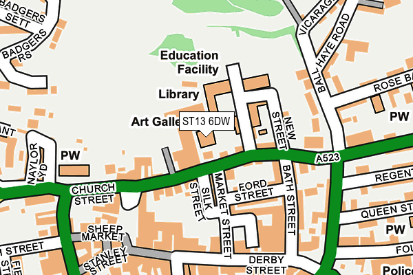 ST13 6DW map - OS OpenMap – Local (Ordnance Survey)