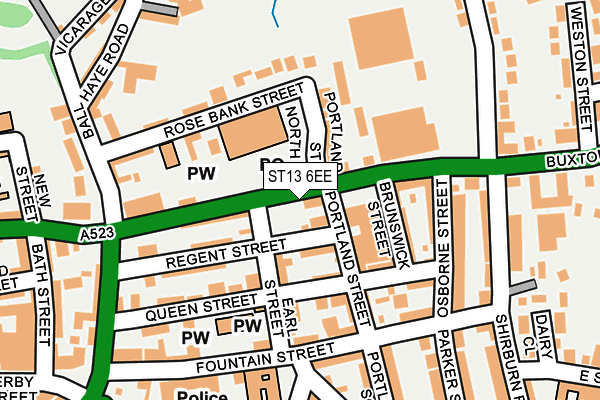 ST13 6EE map - OS OpenMap – Local (Ordnance Survey)