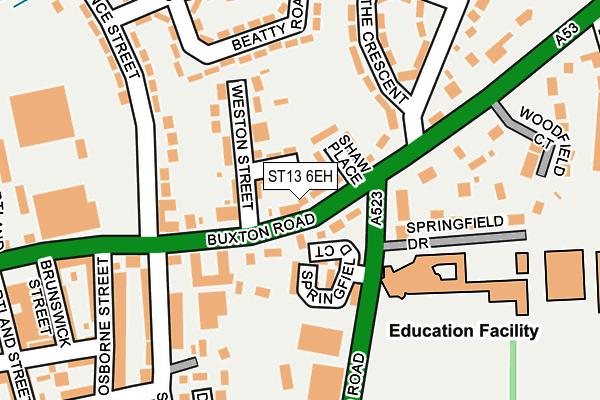 ST13 6EH map - OS OpenMap – Local (Ordnance Survey)