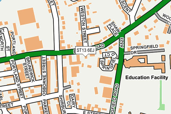 ST13 6EJ map - OS OpenMap – Local (Ordnance Survey)