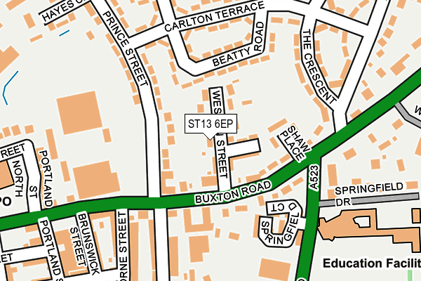 ST13 6EP map - OS OpenMap – Local (Ordnance Survey)