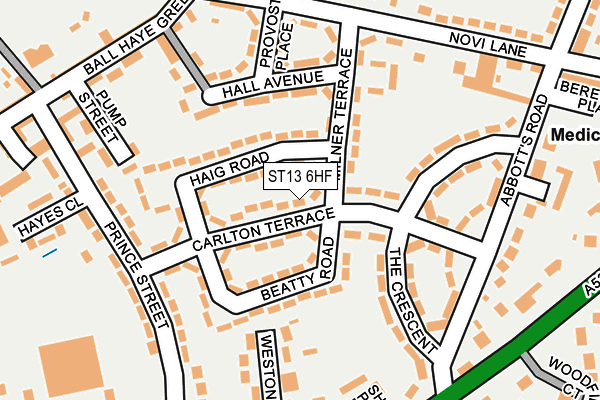 ST13 6HF map - OS OpenMap – Local (Ordnance Survey)