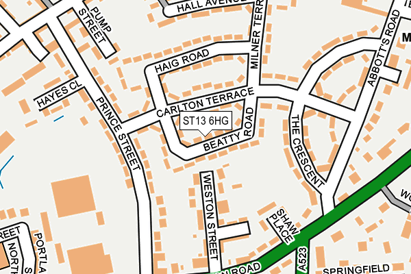 ST13 6HG map - OS OpenMap – Local (Ordnance Survey)