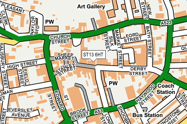 ST13 6HT map - OS OpenMap – Local (Ordnance Survey)