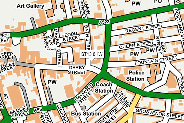 ST13 6HW map - OS OpenMap – Local (Ordnance Survey)