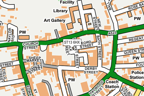 ST13 6HX map - OS OpenMap – Local (Ordnance Survey)