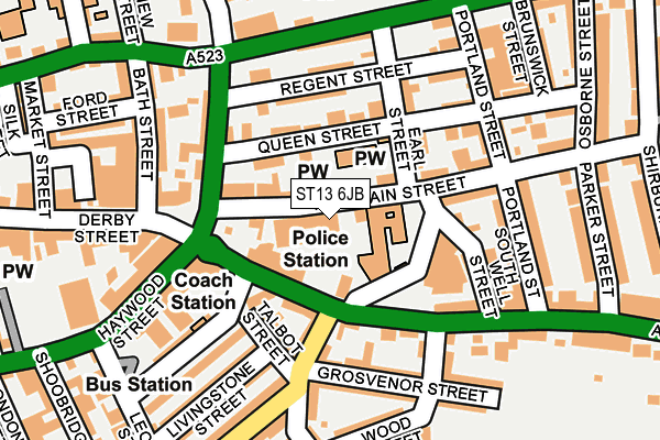 ST13 6JB map - OS OpenMap – Local (Ordnance Survey)