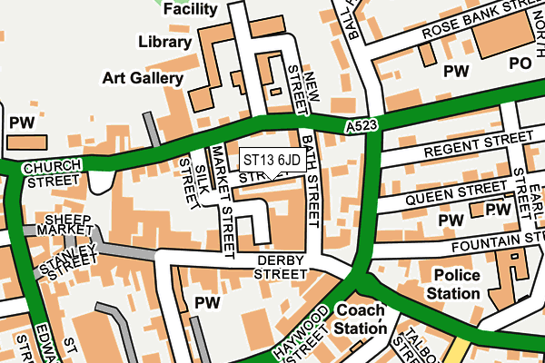 ST13 6JD map - OS OpenMap – Local (Ordnance Survey)