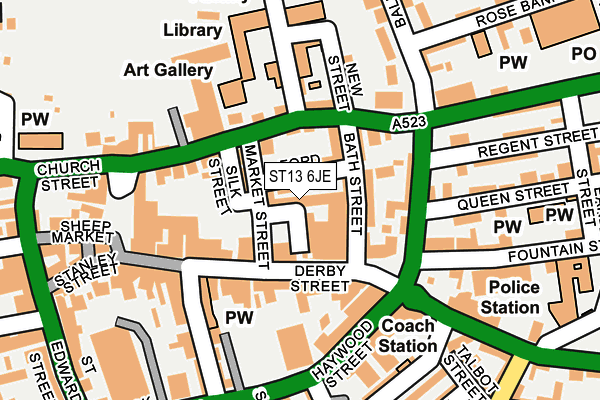 ST13 6JE map - OS OpenMap – Local (Ordnance Survey)