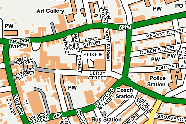 ST13 6JF map - OS OpenMap – Local (Ordnance Survey)