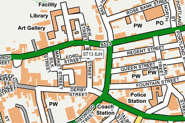 ST13 6JH map - OS OpenMap – Local (Ordnance Survey)