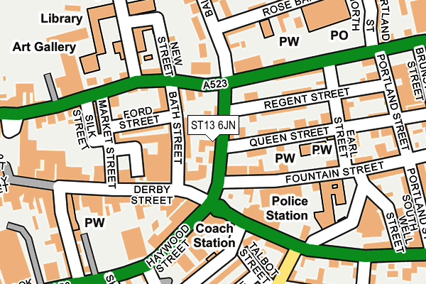 ST13 6JN map - OS OpenMap – Local (Ordnance Survey)