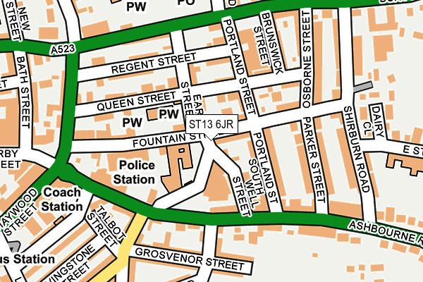ST13 6JR map - OS OpenMap – Local (Ordnance Survey)