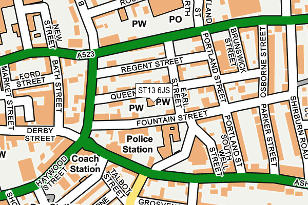 ST13 6JS map - OS OpenMap – Local (Ordnance Survey)