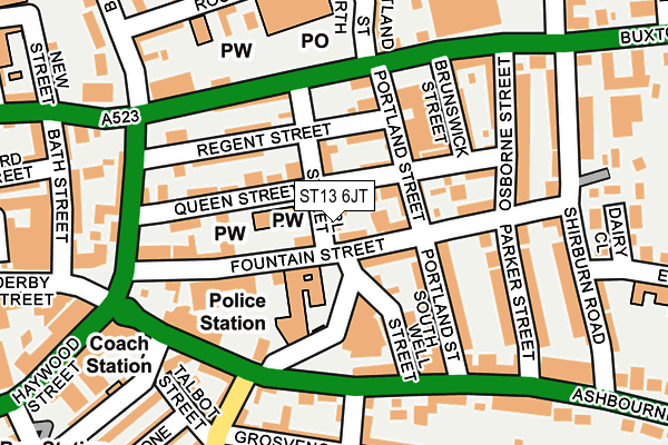 ST13 6JT map - OS OpenMap – Local (Ordnance Survey)