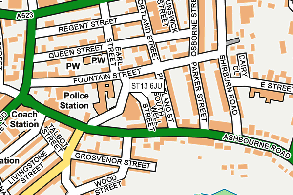 ST13 6JU map - OS OpenMap – Local (Ordnance Survey)