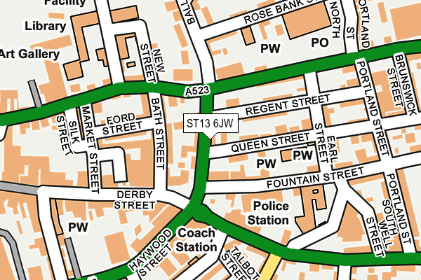 ST13 6JW map - OS OpenMap – Local (Ordnance Survey)