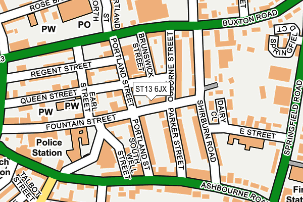 ST13 6JX map - OS OpenMap – Local (Ordnance Survey)