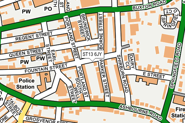 ST13 6JY map - OS OpenMap – Local (Ordnance Survey)