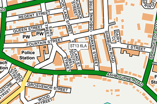 ST13 6LA map - OS OpenMap – Local (Ordnance Survey)