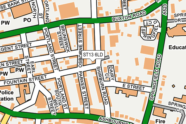 ST13 6LD map - OS OpenMap – Local (Ordnance Survey)