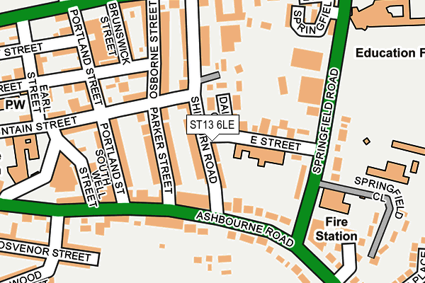 ST13 6LE map - OS OpenMap – Local (Ordnance Survey)