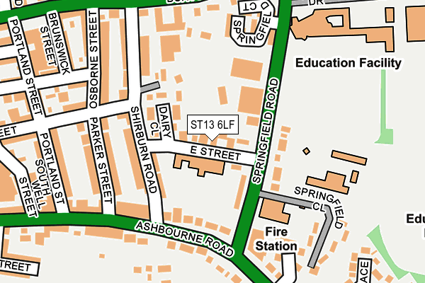 ST13 6LF map - OS OpenMap – Local (Ordnance Survey)