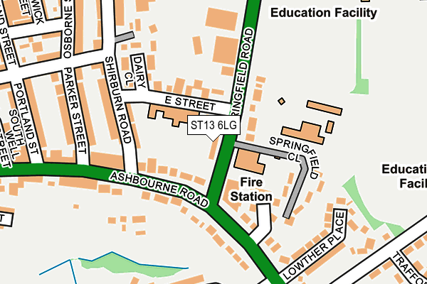 ST13 6LG map - OS OpenMap – Local (Ordnance Survey)