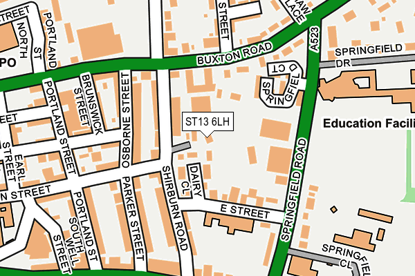 ST13 6LH map - OS OpenMap – Local (Ordnance Survey)