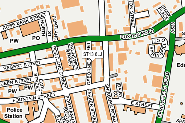 ST13 6LJ map - OS OpenMap – Local (Ordnance Survey)