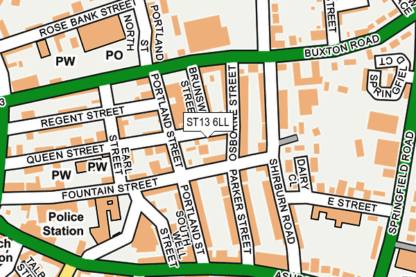 ST13 6LL map - OS OpenMap – Local (Ordnance Survey)