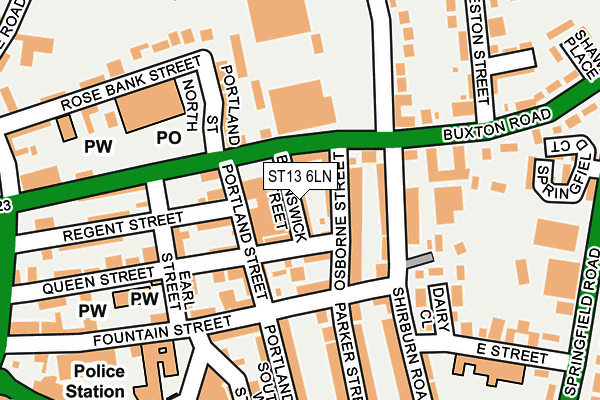 ST13 6LN map - OS OpenMap – Local (Ordnance Survey)