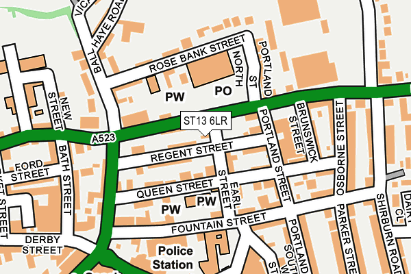 ST13 6LR map - OS OpenMap – Local (Ordnance Survey)
