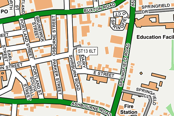 ST13 6LT map - OS OpenMap – Local (Ordnance Survey)