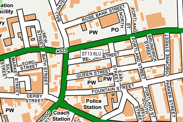ST13 6LU map - OS OpenMap – Local (Ordnance Survey)