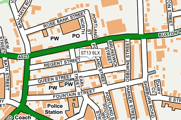 ST13 6LX map - OS OpenMap – Local (Ordnance Survey)