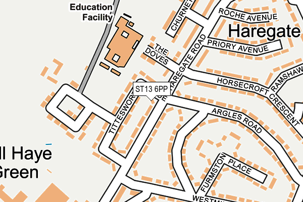 ST13 6PP map - OS OpenMap – Local (Ordnance Survey)