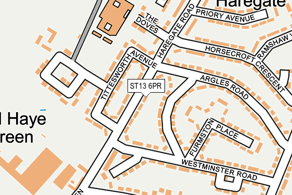 ST13 6PR map - OS OpenMap – Local (Ordnance Survey)