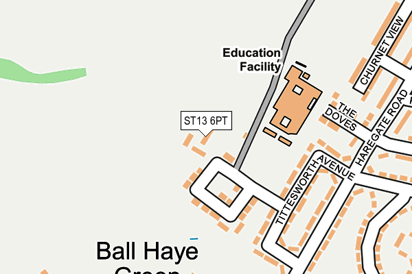 ST13 6PT map - OS OpenMap – Local (Ordnance Survey)