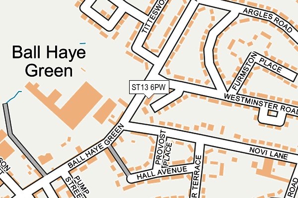 ST13 6PW map - OS OpenMap – Local (Ordnance Survey)